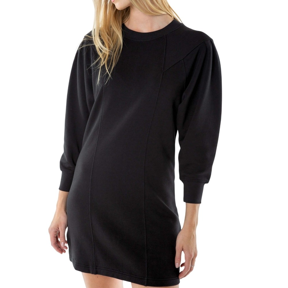 Etica Camila French Terry mini dress w‎ Pleat Shoulder Sleeves sz M
